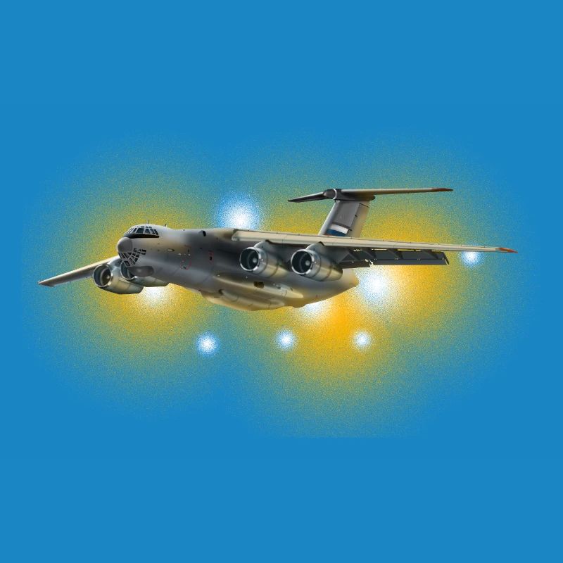 Cargo plane in solar fire