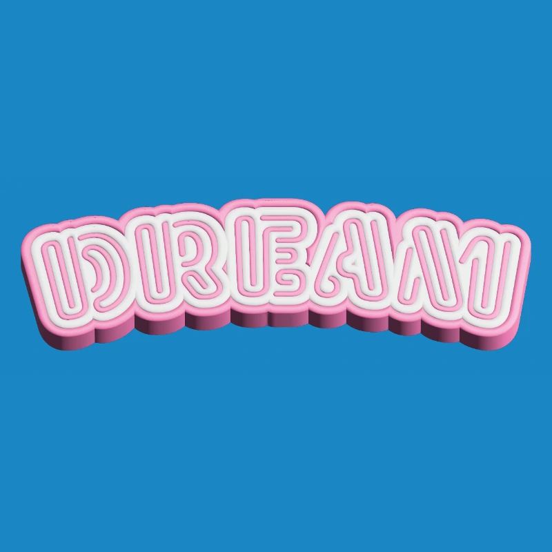 Dream 3D Typography - White & Pink 3D Word Design