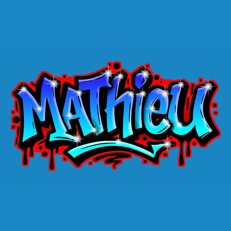 Mathieu Graffitiprintable name Urban Blue