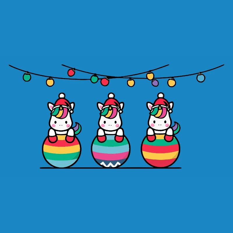 3 Einhörner Weihnachtskugeln Freunde