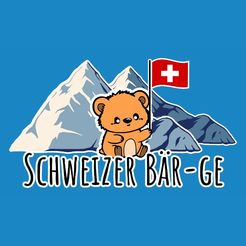 Zuckriger Schweizer Bär mit Schweizer Flagge, süß!