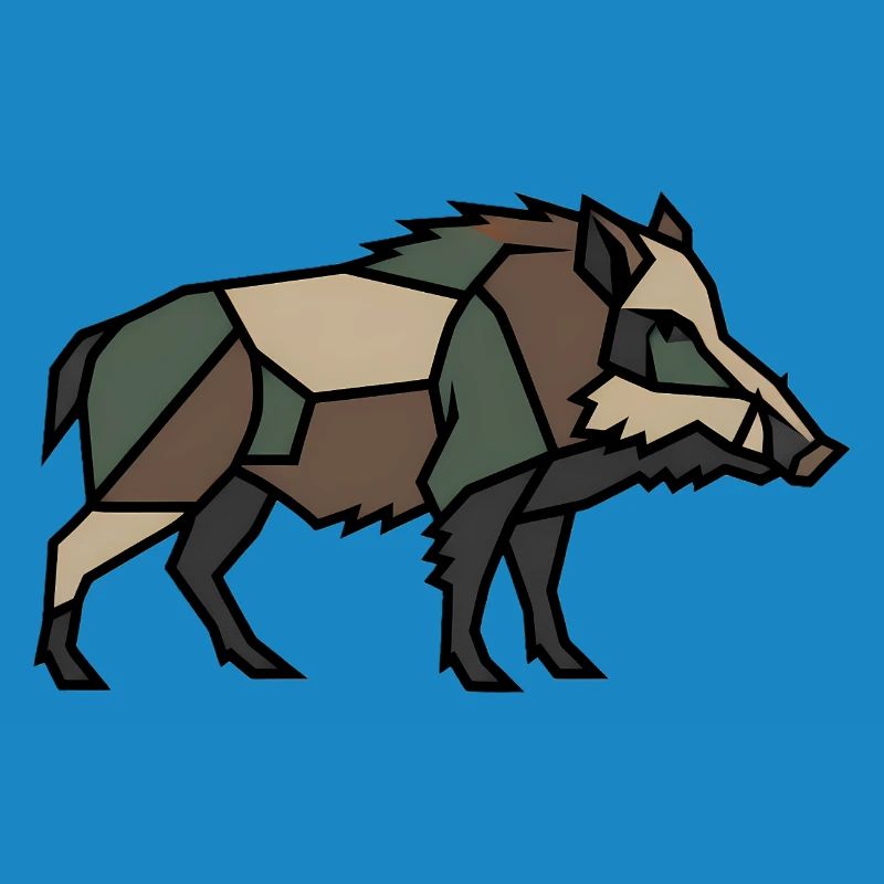 Low Poly géométrique de sanglier
