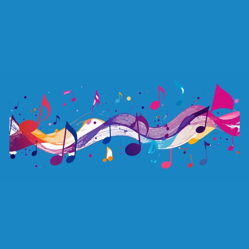 Flux colorés de notes Instruments de musique Sons de notes