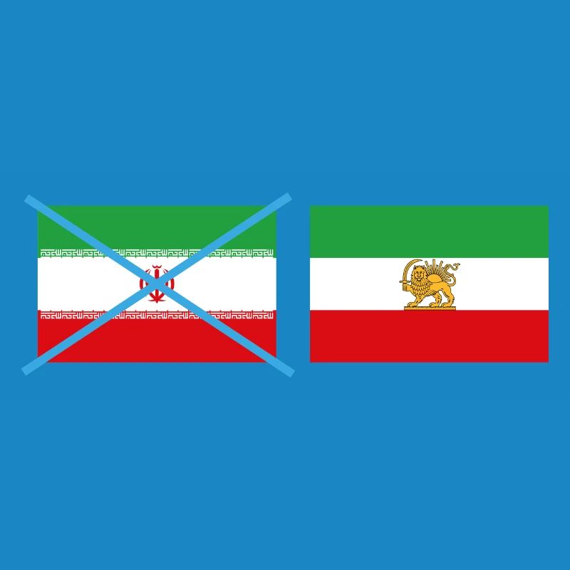 Smashed Iran flags