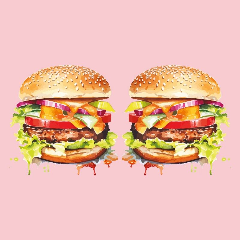 Explosion de l’aquarelle de Burger
