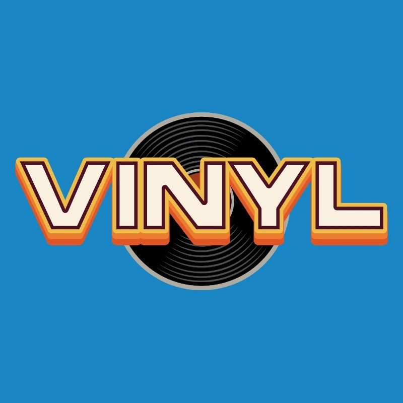 Conception typographique rétro du vinyle