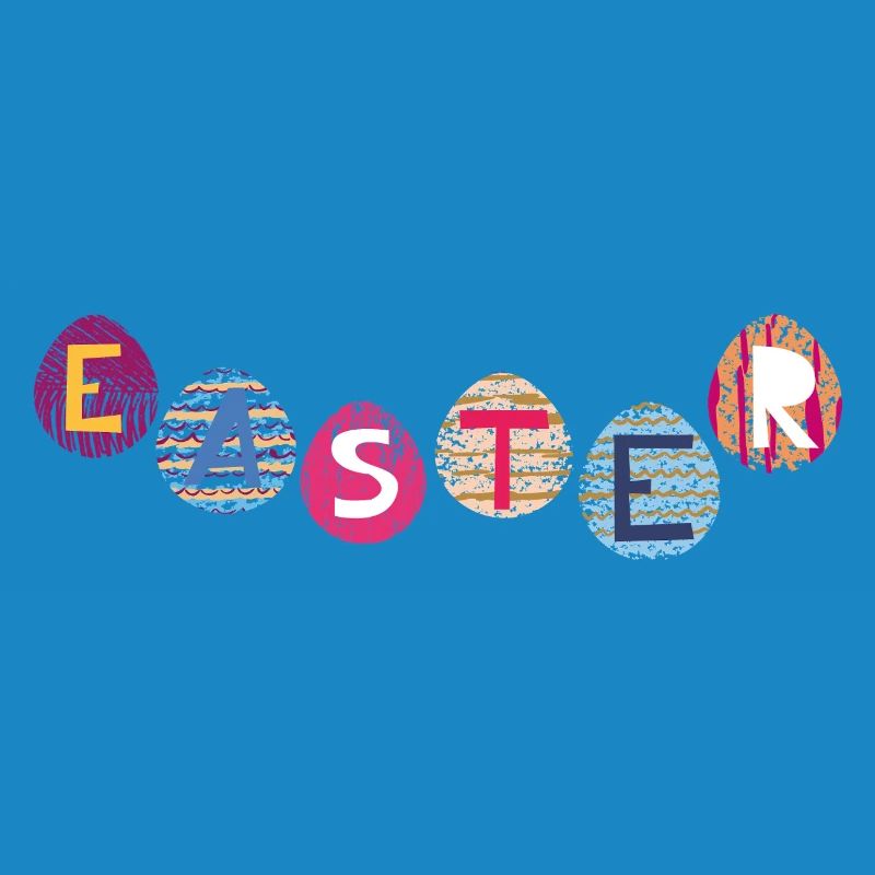 Easter letters on colorful eggs