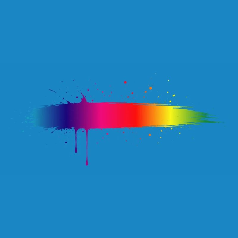 Rainbow Brush Stroke Gradient Splash