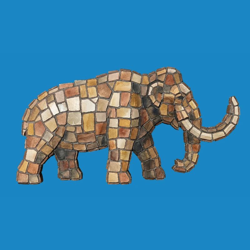 Mammoth Mosaic - Rustic Prehistoric Gift