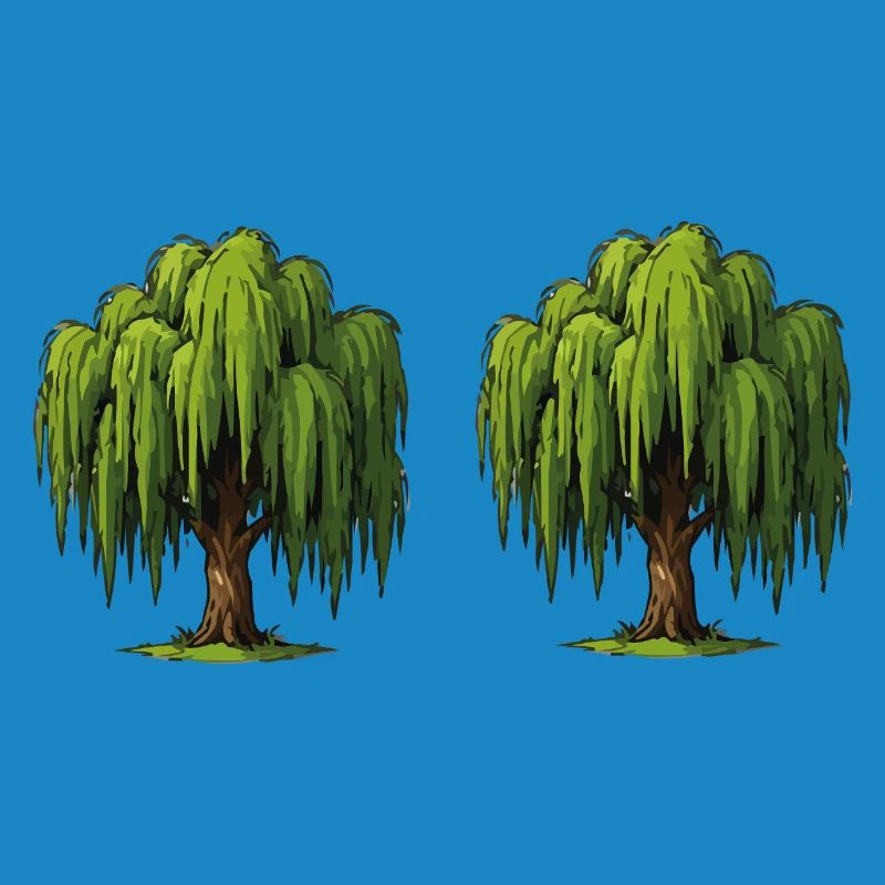 Double Willow Tree Scene