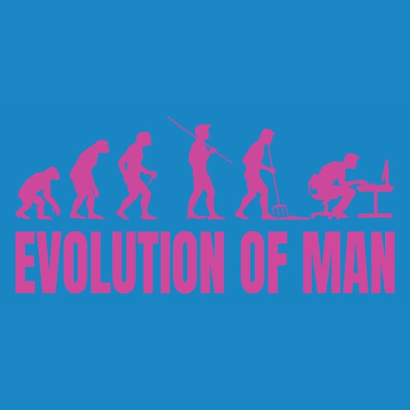 Evolution of Man Programmierer Informatik pink