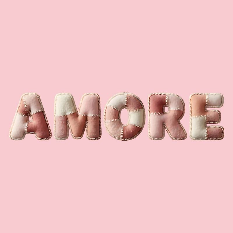Cadeau patchwork en point peluche Amore