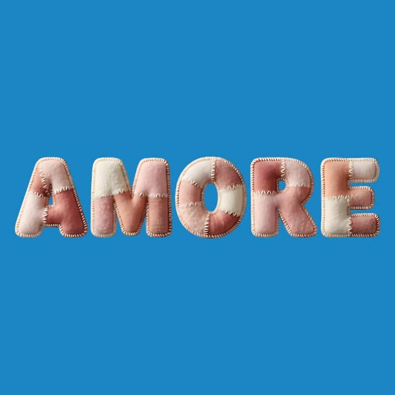 Cadeau patchwork en point peluche Amore