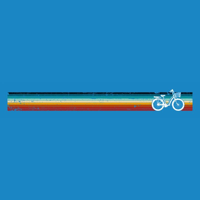 Retro Bicycle on Rainbow Stripes