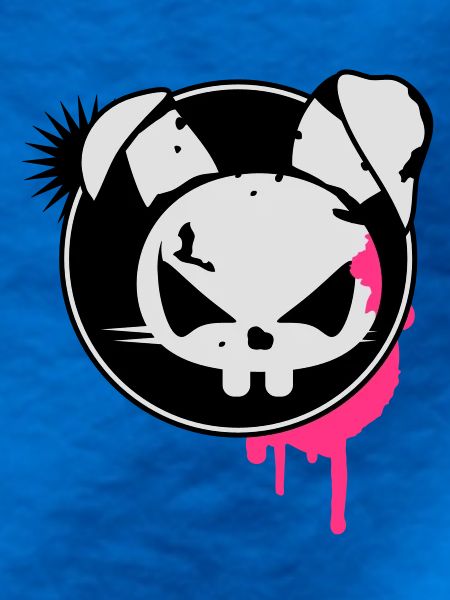 Grunge Sticker mit Hasen Kopf