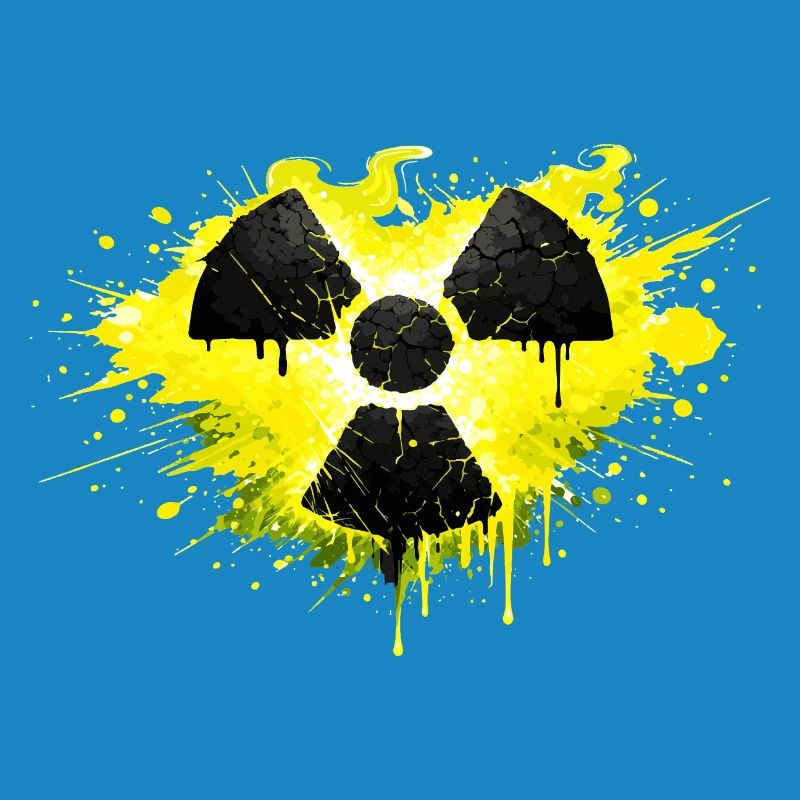 Radioactive warning symbol in splash design