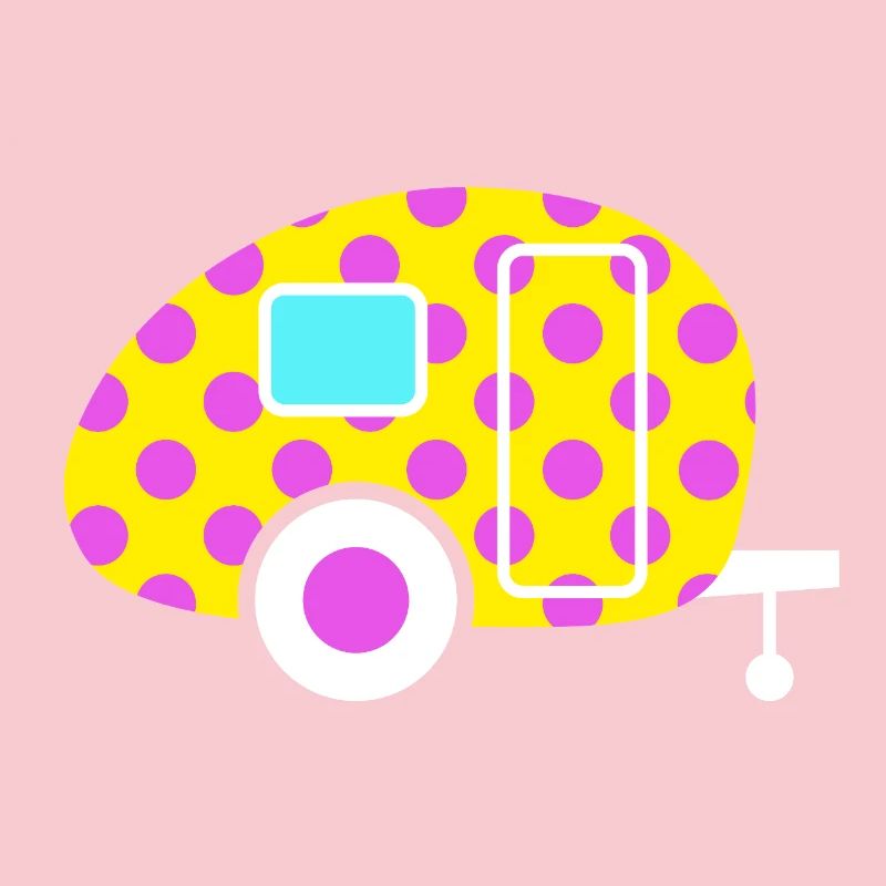 Caravan Vintage Camping Caravan Retro Dots Dot