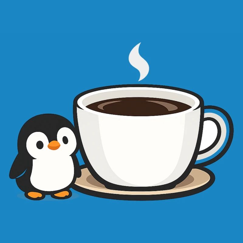 Kaffeepinguin mit Tasse Design