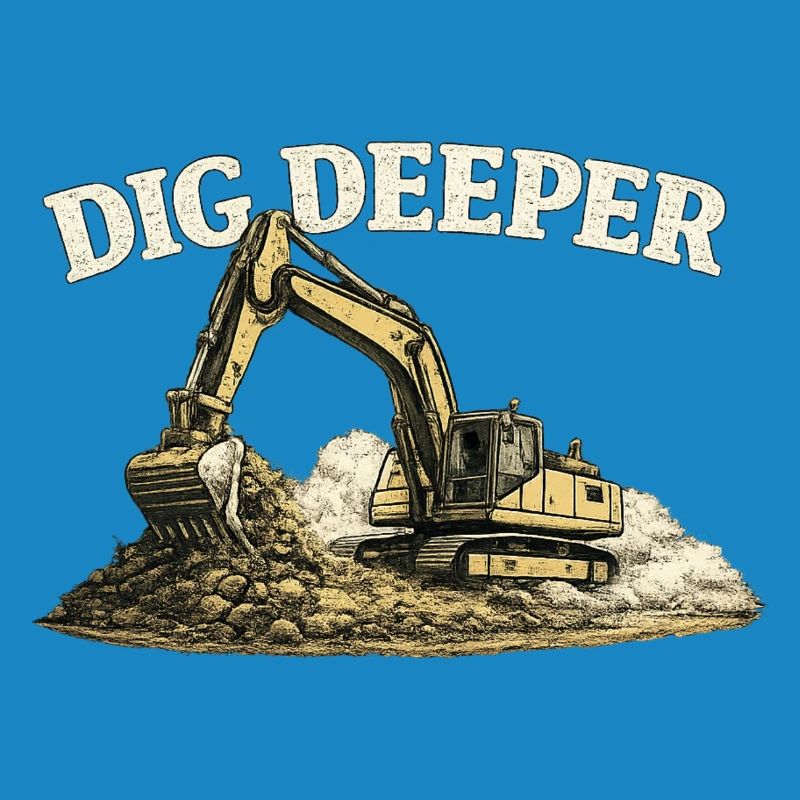 Dig Deeper Bagger Baustelle Baumaschine 