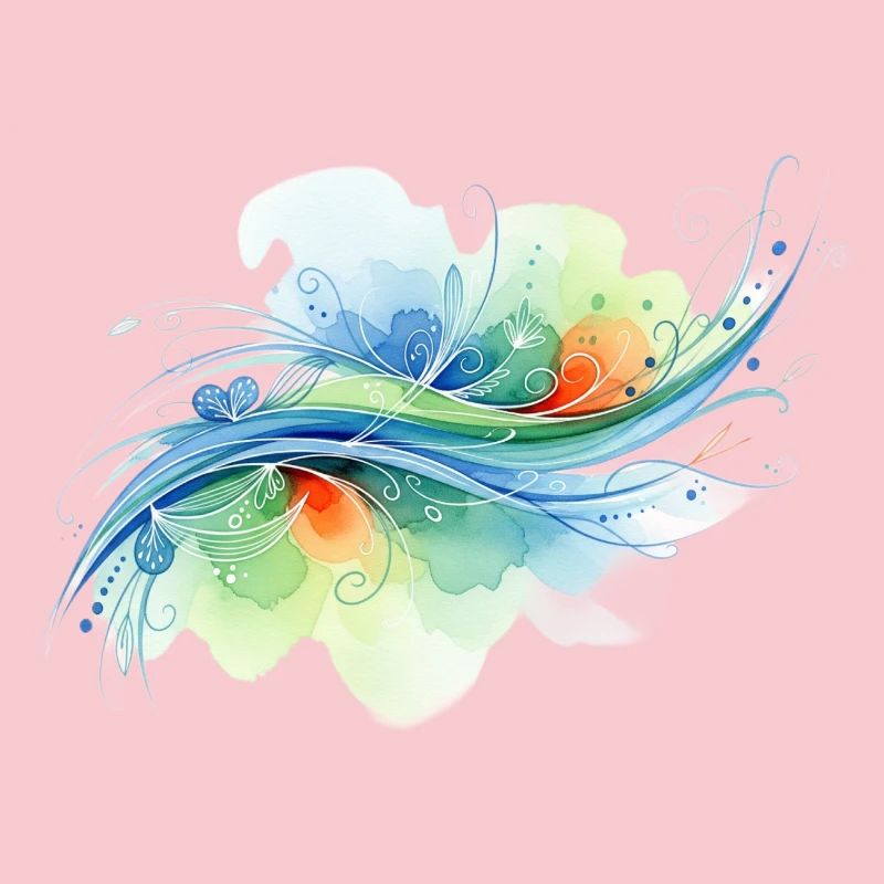 Formes fluides : conception abstraite à l’aquarelle