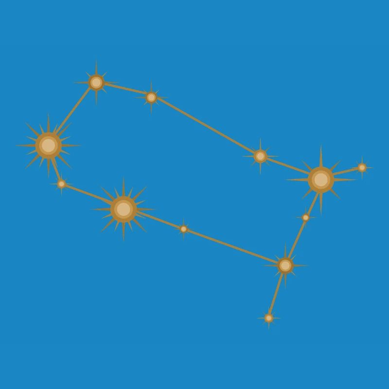 Constellation d’étoiles Gémeaux Signe de naissance Doré