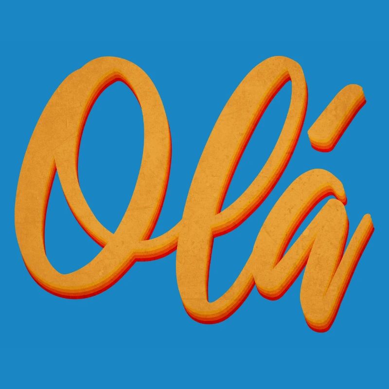 Olá Orange Script Tee