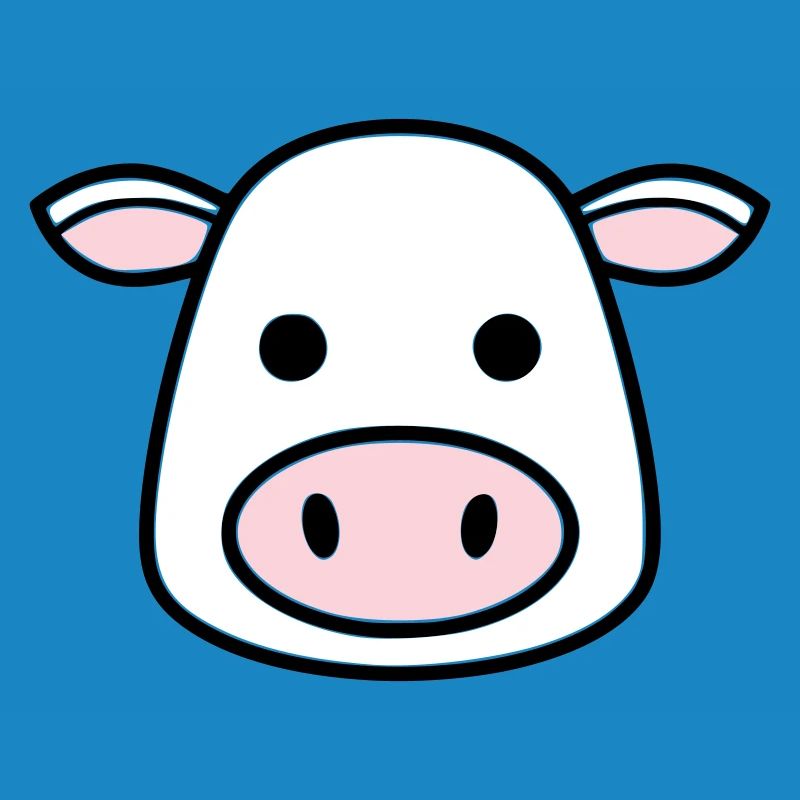 Mignonne Tête de Vache Visage Vector de la BD