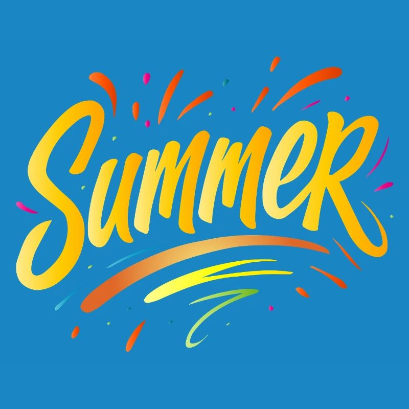 Summer Typo - Summer Design with Splash Elements