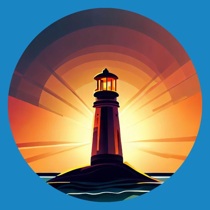 Lighthouse at sunset Romantic