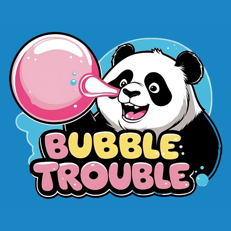Panda mignon avec chewing-gum