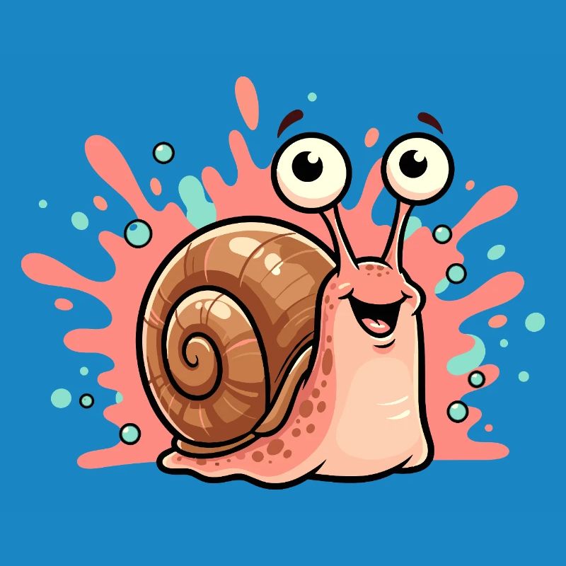 Cheerful Snail Splash Design
