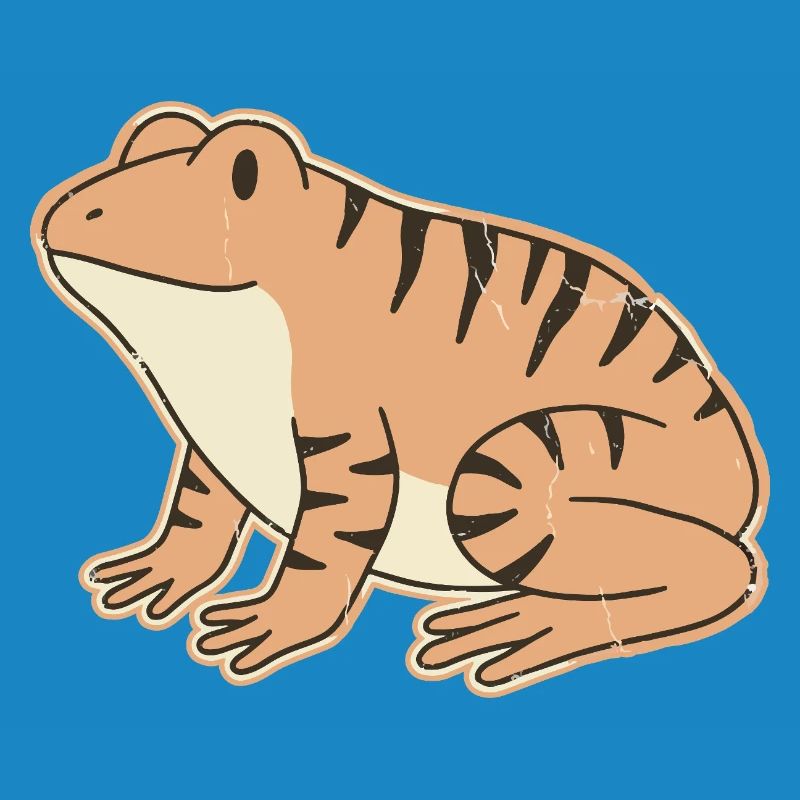 orange toad with retro stripes tabby stripes