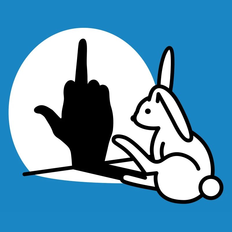 Rabbit Shadow Hand FUCK OFF Middle Finger Rabbit