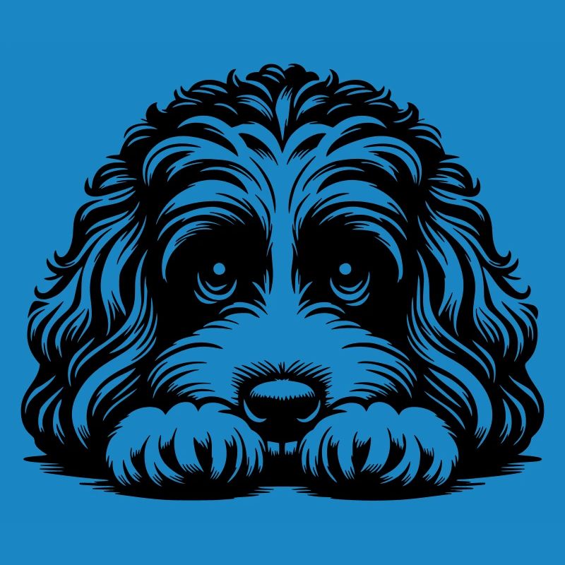 Cavapoo Head with Paws