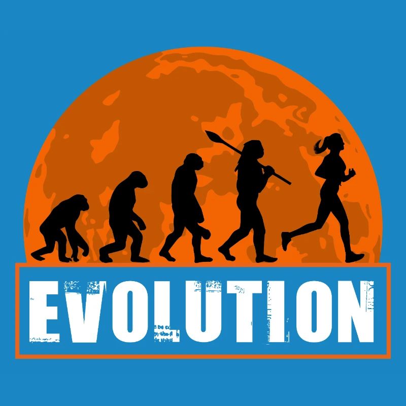 Running Evolution Running Girl Marathon Runner