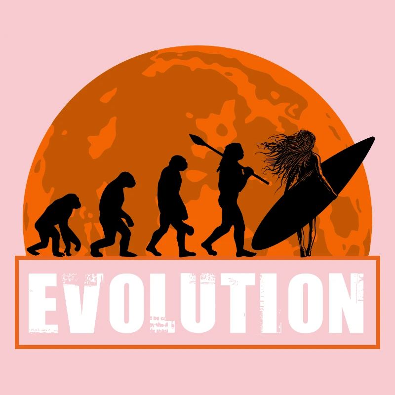 Évolution de la silhouette vintage du coucher de soleil surf