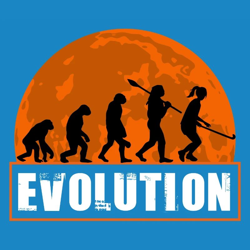 Silhouette du Coucher de Soleil de l’Évolution du Hockey sur gazon