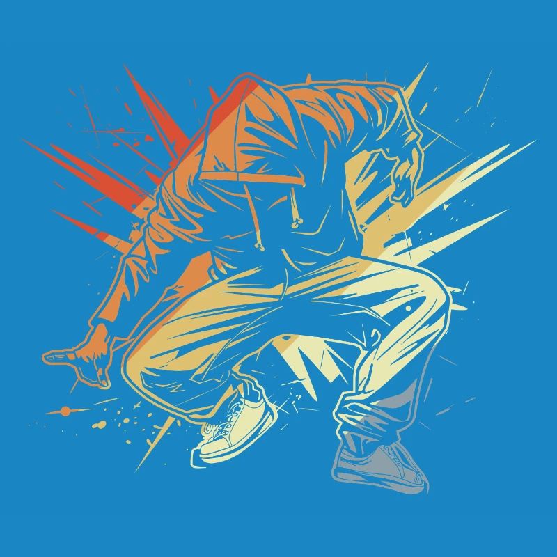 Breakdancer Drawing Vintage
