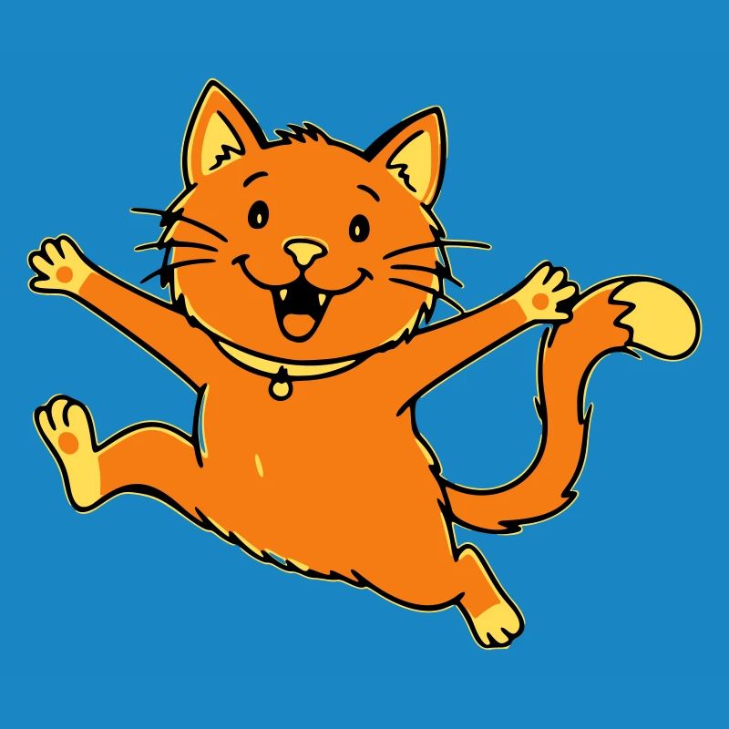 Saut de chat de dessin animé joyeux