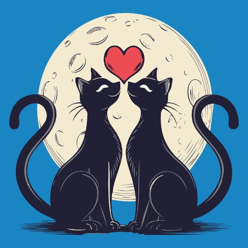 Two cats with heart 2