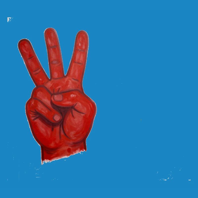 Red Peace Hand Two Stamp