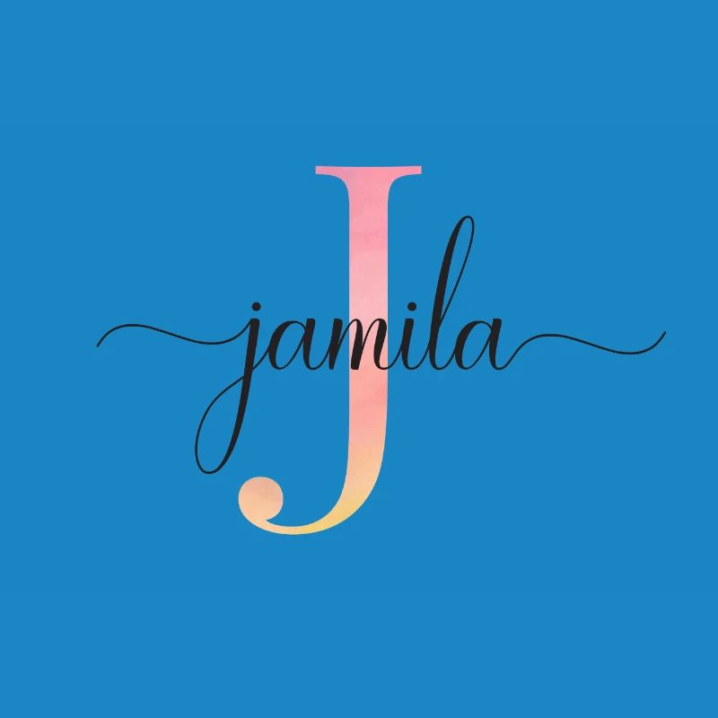 J | Monogramme | Nom | Jamila|Aquarelle