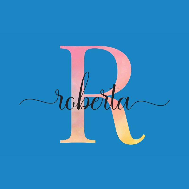 L | Monogramme | Nom | Roberta |Aquarelle