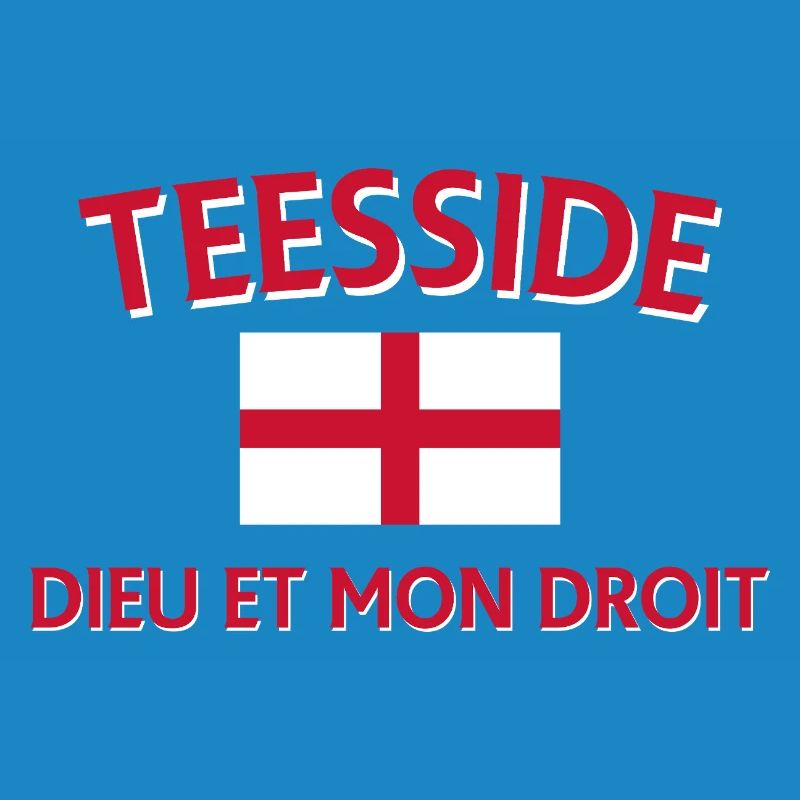Drapeau de Teesside avec Dieu et Mon Droit