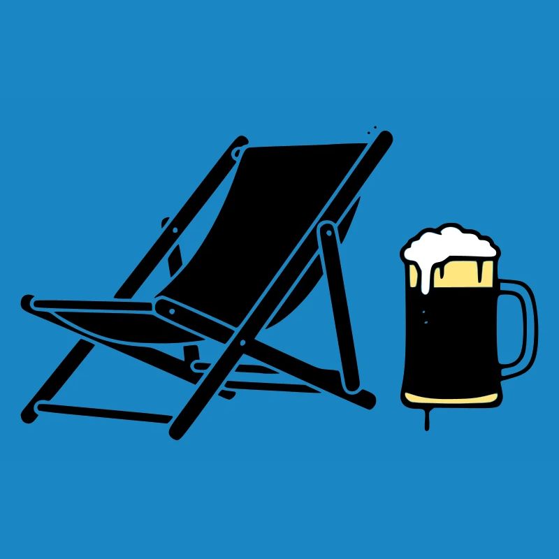 Deck Chair Beer Mug Silhouette