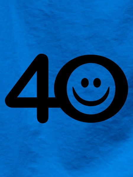 Zum Vierzigsten: 40 mit Lächel-Emoticon