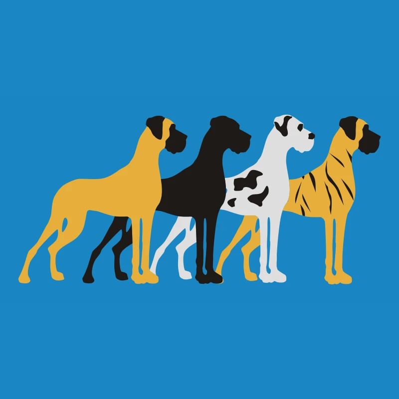 Four basic colors Great Dane