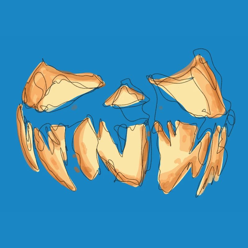 Pumpkin Face Halloween Scribble