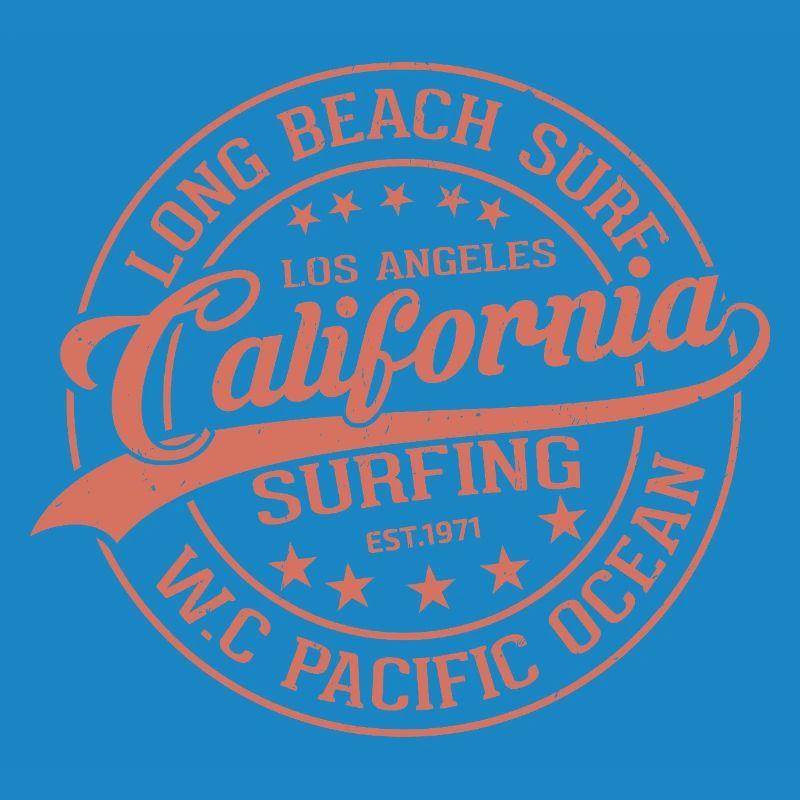California Surfer Waves Pattern