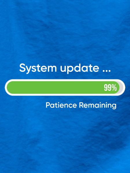 System-Update 99% verbleibende Geduld